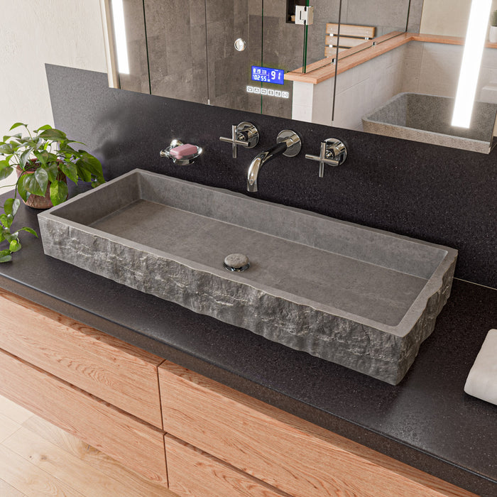 ALFI brand AB1035 8 Inch Widespread Wall-Mounted Cross Handle Faucet