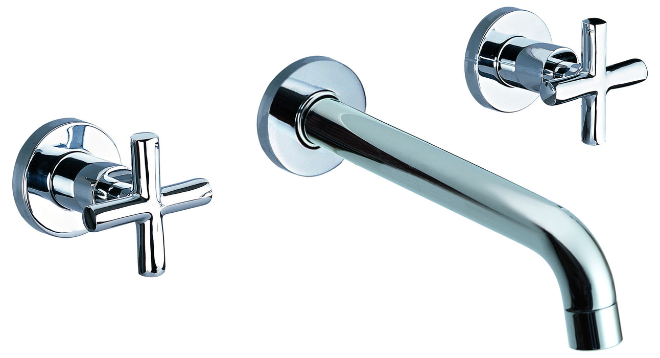 ALFI brand AB1035 8 Inch Widespread Wall-Mounted Cross Handle Faucet