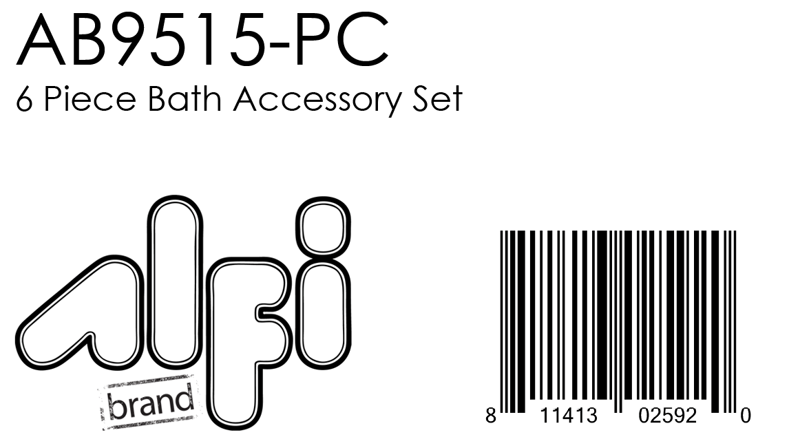 ALFI AB9515 6 Piece Modern Bathroom Accessory Set