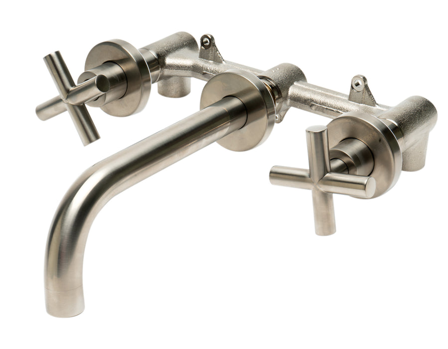 ALFI brand AB1035 8 Inch Widespread Wall-Mounted Cross Handle Faucet