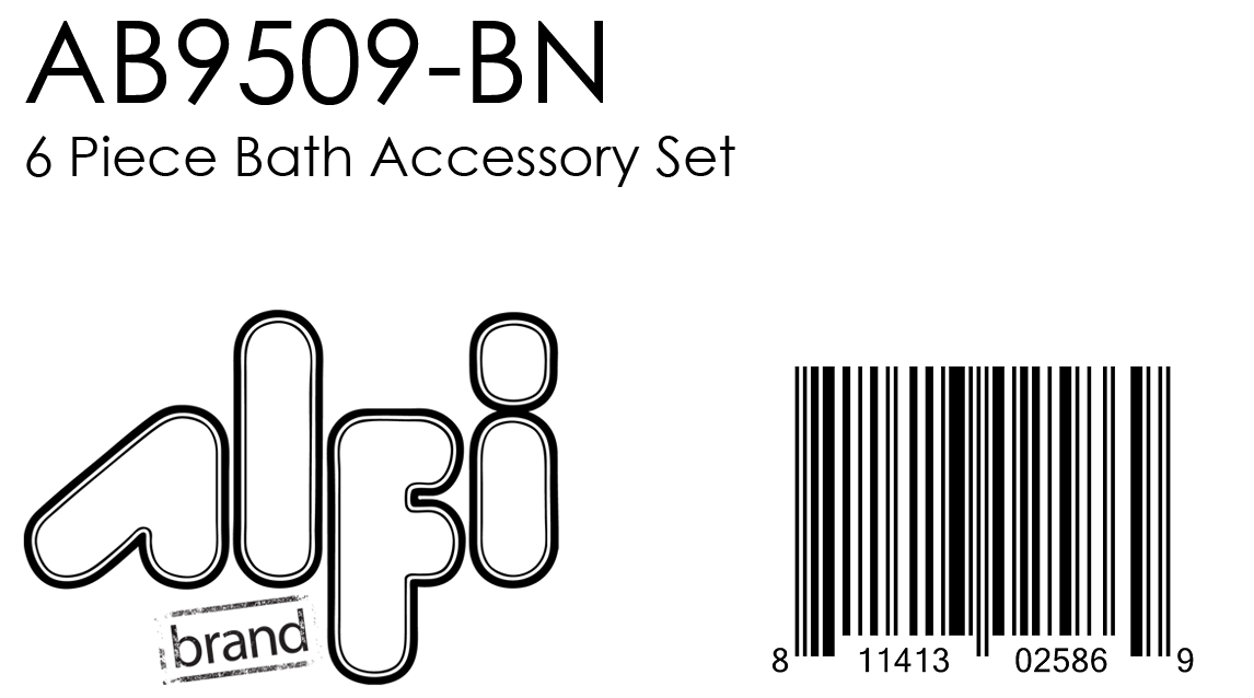 ALFI AB9509 6 Piece Modern Bathroom Accessory Set