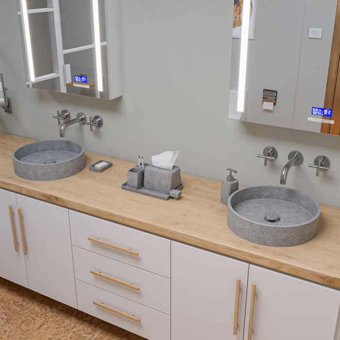 ALFI brand AB1035 8 Inch Widespread Wall-Mounted Cross Handle Faucet