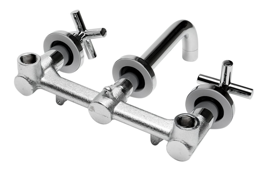 ALFI brand AB1035 8 Inch Widespread Wall-Mounted Cross Handle Faucet