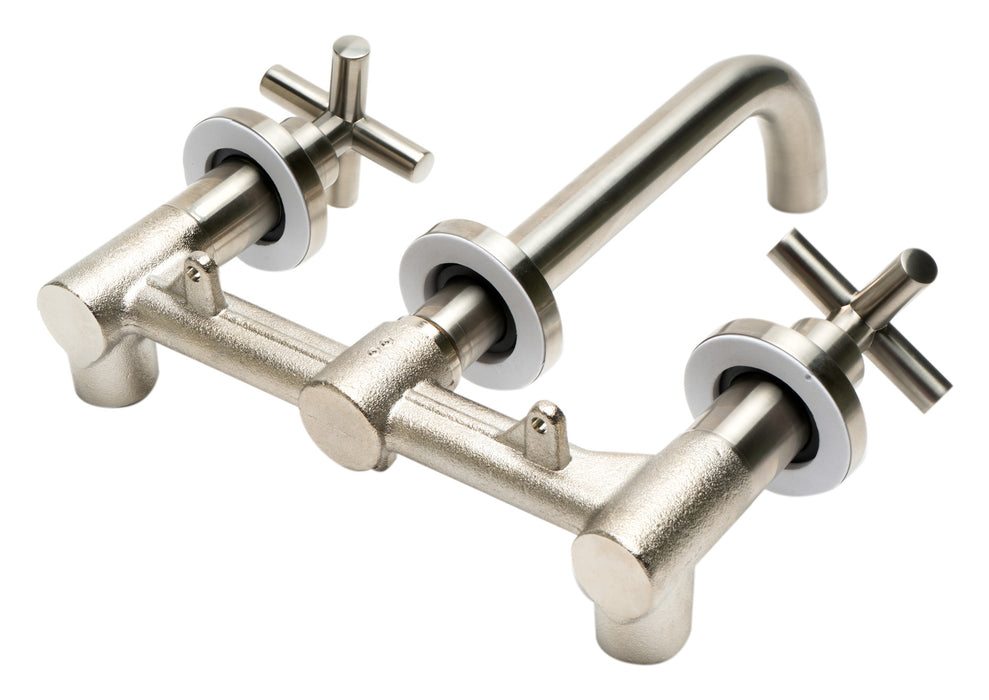 ALFI brand AB1035 8 Inch Widespread Wall-Mounted Cross Handle Faucet